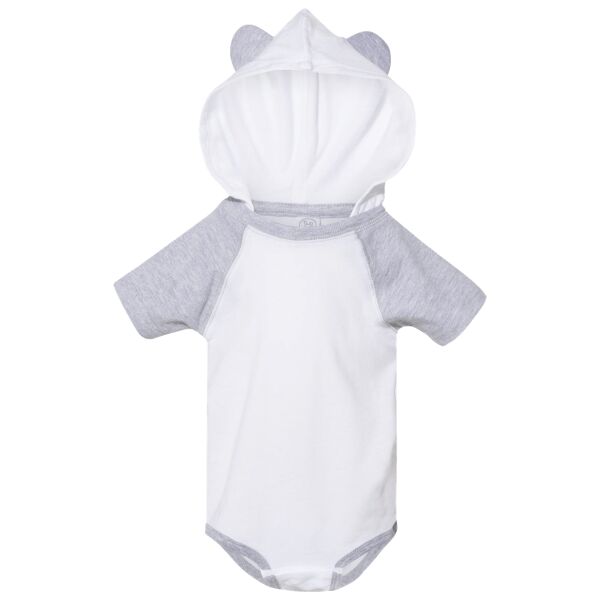 Infant Fine Jersey Raglan Bodysuit with Hood & Ears Thumbnail